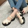 Fashion 2024 Summer Fashion New Baotou Thick Bottom Sandals for Actress Elegant Fashion Fairy Style One Button Casual Sandals