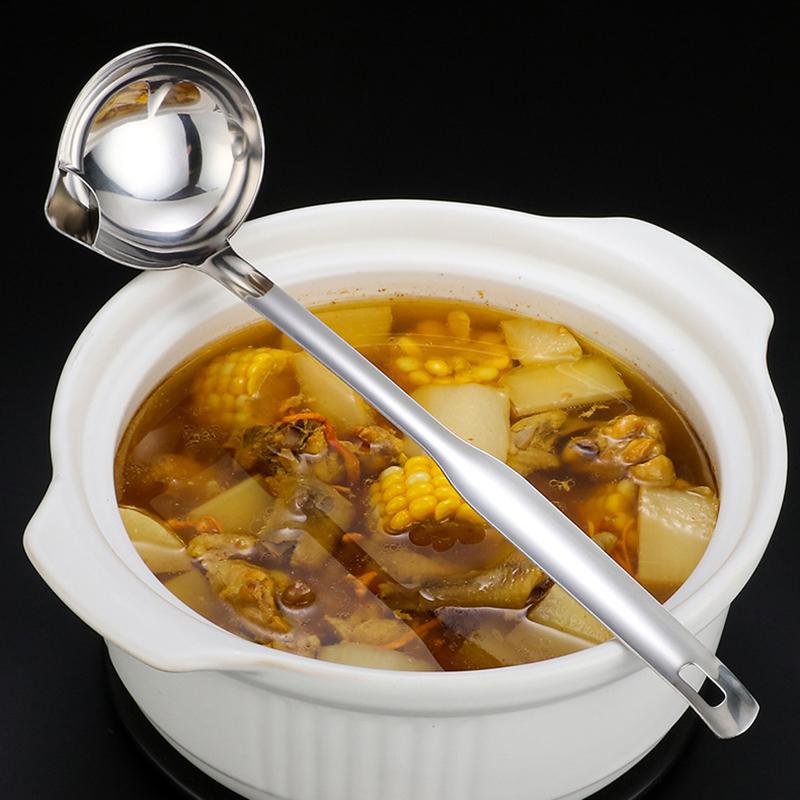 Stainless Steel Colander Spoon Soup Colander Kitchen Gravy Oil Soup Fat Separato