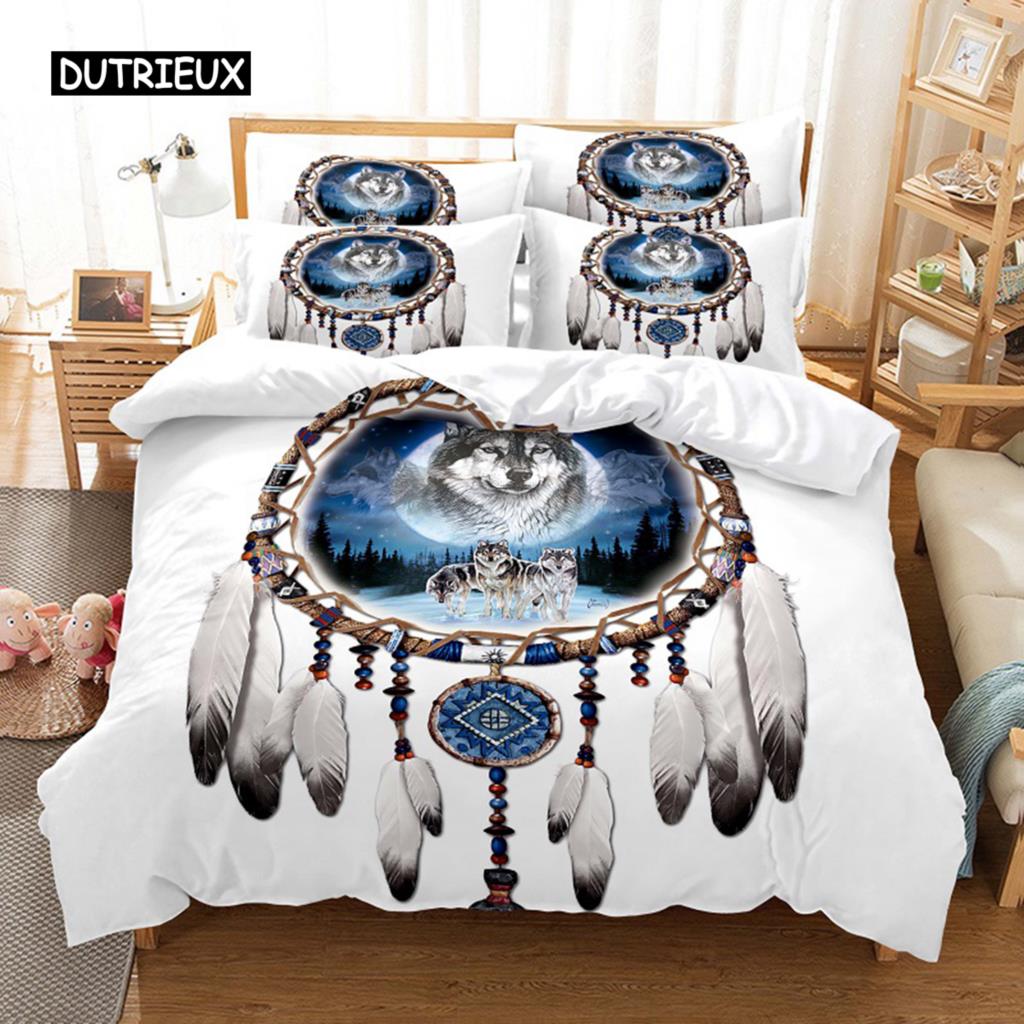 Золотой Ловец Снов Пододеяльник Комплект постельного белья 3D Цифровая печать Постельное белье Queen Size Комплект постельного белья Модный дизайн