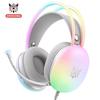 ONIKUMA Светящиеся проводные игровые наушники RGB, сабвуфер, стерео с микрофоном HD с шумоподавлением для игр, удобные наушники, гарнитура