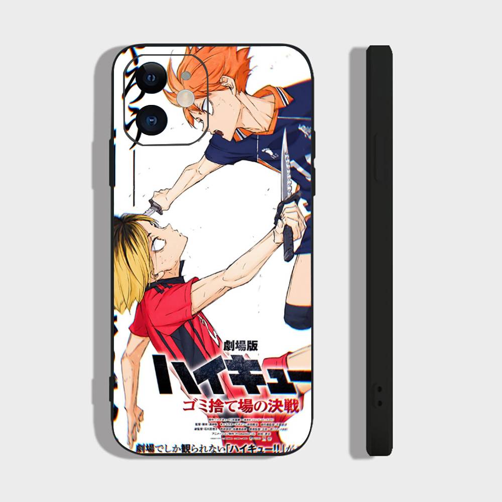 Аниме H-Haikyuu Nekoma Чехол для телефона Для iPhone 17 Air 16 15 14 13 Pro Max 11 12 Черный силиконовый чехол