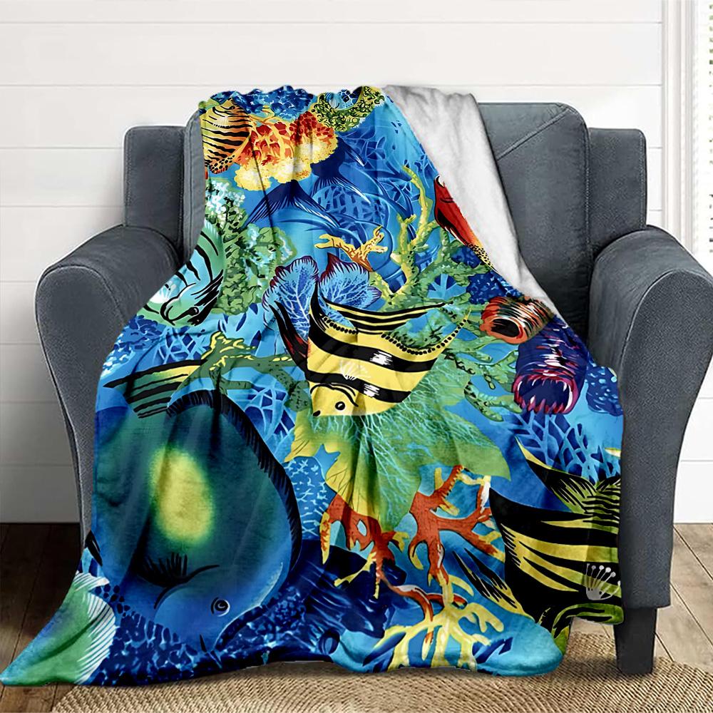 Ocean Life Flannel Blanket Throw Blanket Soft Warm Sofa Bed Camping home Decor Unique Christmas Gift C926387