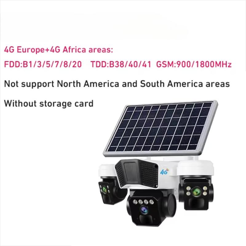 LS VISION 4G Sim-карта 15MP 8K 3 объектива с питанием от солнечной панели Беспроводная PTZ IP-камера O-KAM Pro APP Безопасность Уличная солнечная CCTV-камера