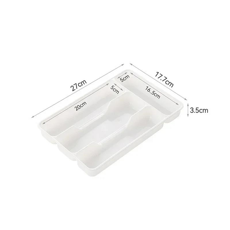 4/5 Compartments Cutlery Organizer Daily Drawer Divider Tray Rectangle Easy Clean Home Kitchen Spoon Fork Separation Box 2