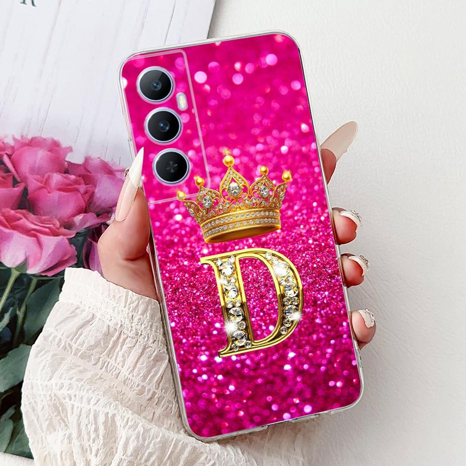 Для Realme C65 4G Чехол RMX3910 Прозрачный Силиконовый Роскошный Чехол с Буквами Мягкий Тонкий Чехол для Телефона Для Realme C65 RealmeC65 4G Fundas Оболочка