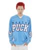 WHATHEPUCK Хоккейная майка с вышитым логотипом-шайбой Небесно-голубая