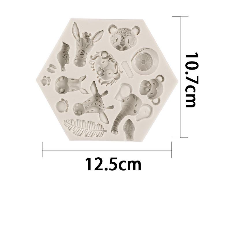 Силиконовая форма для помадки в виде лесных животных, слон, лев, обезьяна, животное, шоколадная эпоксидная форма, форма для помадки для торта