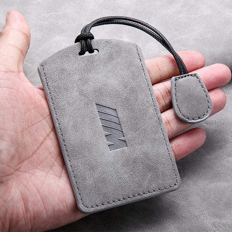 AAAQJ1 Suede Leather Car Smart NFC Card Key Case Fob Cover Shell Auto Keychain Accessories For BMW M 3 5 7 Series X1 X3 X5 X6 X7 535le