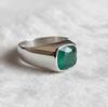 Кольцо с натуральным изумрудом, кольцо из стерлингового серебра 925 пробы, покрытие золотом 22 карата, мужское кольцо-печатка, кольцо с зеленым изумрудом, кольцо с драгоценным камнем ручной работы