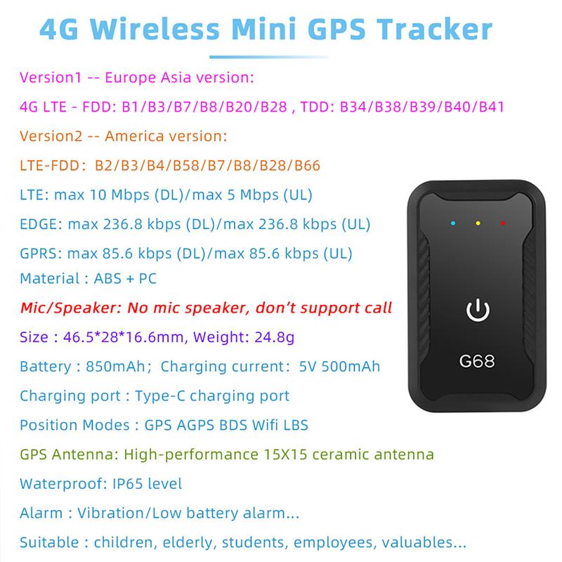 4G Устройство отслеживания GPS-трекер в реальном времени Водонепроницаемый Анти-потеря Местоположение Трекер GPS-локатор для детей и пожилых людей