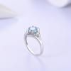 Великолепное кольцо с натуральным небесно-голубым топазом из серебра 925 пробы, элегантное, легкое, роскошное, для женщин, на годовщину, вечеринку или банкет