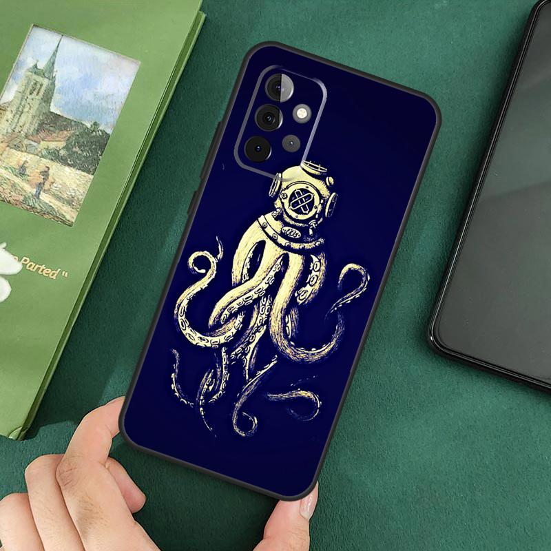 Морские обитатели Осьминог Чехол для Samsung Galaxy A54 A12 A22 A32 A52 A72 A52S A14 A70 A51 A71 A33 A53 A73 Чехол