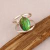Green Copper Turquoise Oval Gemstone Ring, 925 Silver Handmade Ring, Gift For Her, Statement Jewelry, Ring For Women, Bezel Ring
