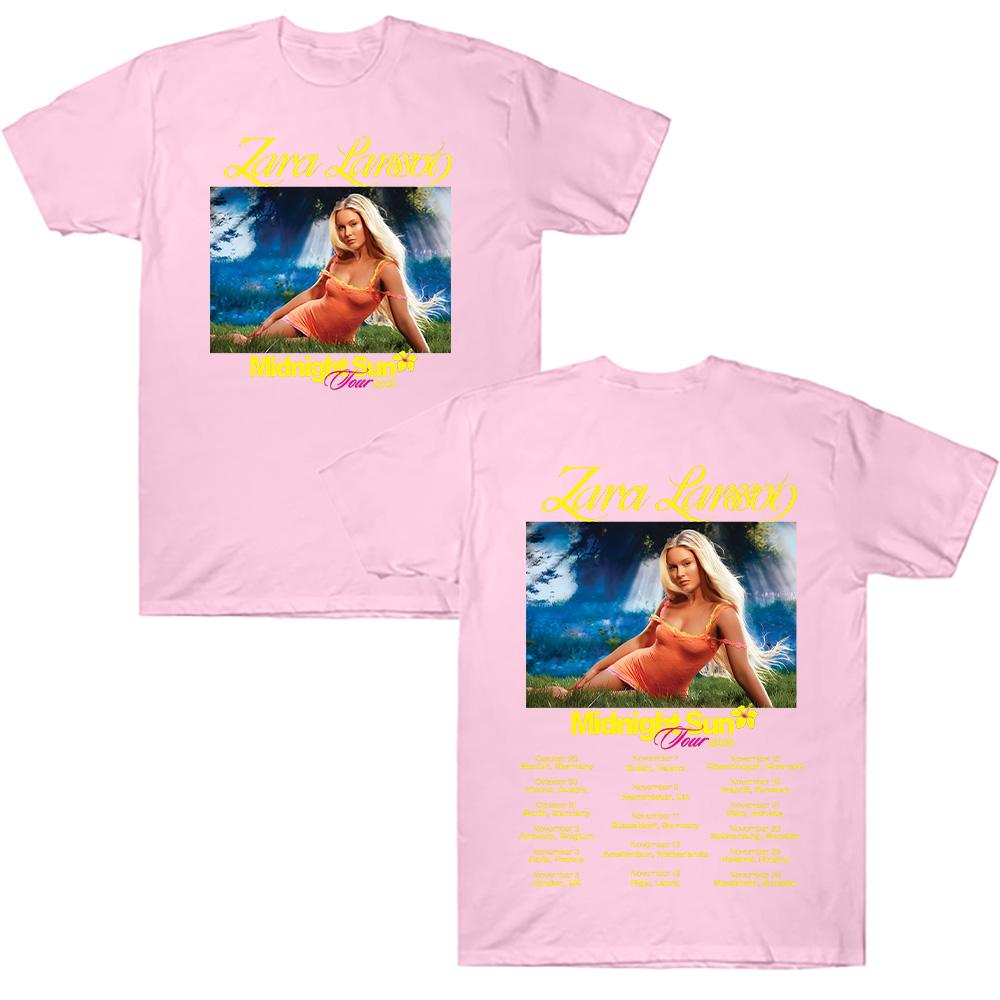 Zara Larsson Midnight Sun Tour 2025 T Shirt Men Women Cotton Tees Ummer Casual Short Sleeve Round Neck Clothing Loose Tops Trend