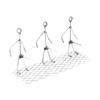 Metal Art Sculpture Set Three People Standing on Grill Mesh Handmade Decorative Barbecue Hot Dog Cooking Tool Figurines
