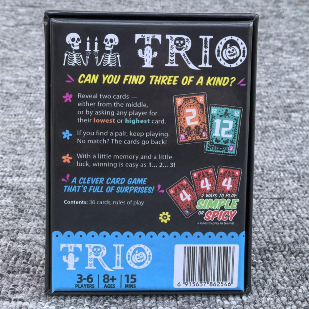 Strategic Card Board Game TRIO Fun For Family Friend Parties 36 Players All Ages Entertainment Toy