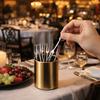 Cylinder Fruit Fork Holder Stainless Steel Mini Metal Box Toothpick Jar Holder  Dining Table