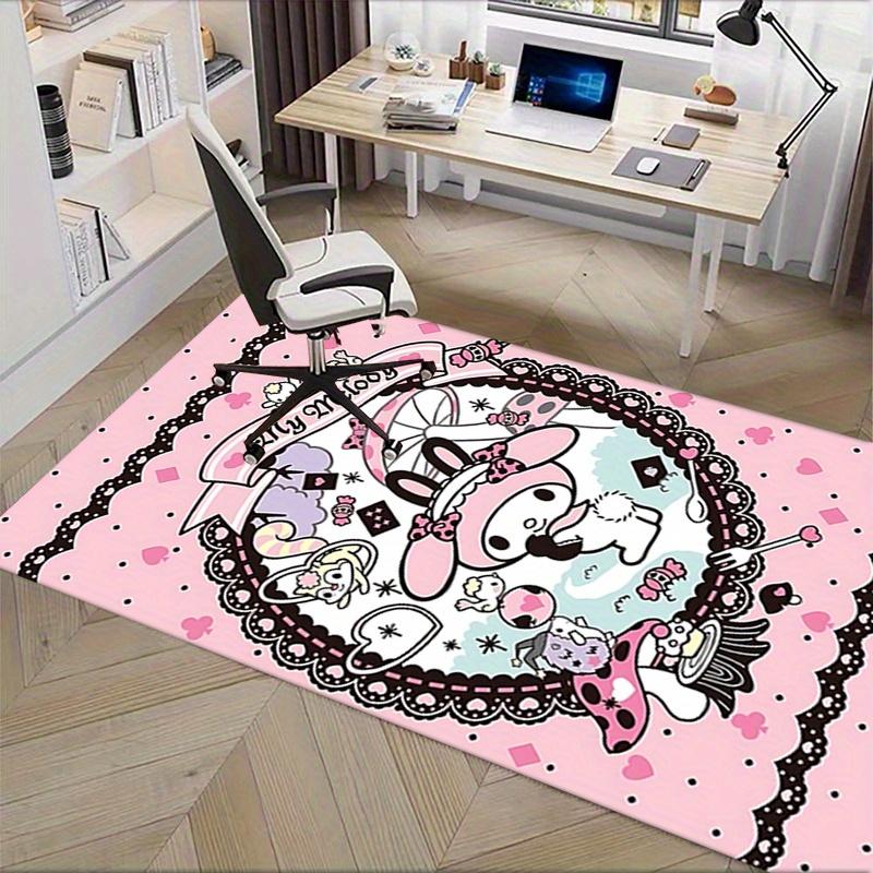 Office Rug My Melody, Cute Anti-Slip Rug, Machine Washable for Living Room, Bedroom, Office, Multiple Sizes, Bedroom Mat, Decorative Mat, Durable Mat,