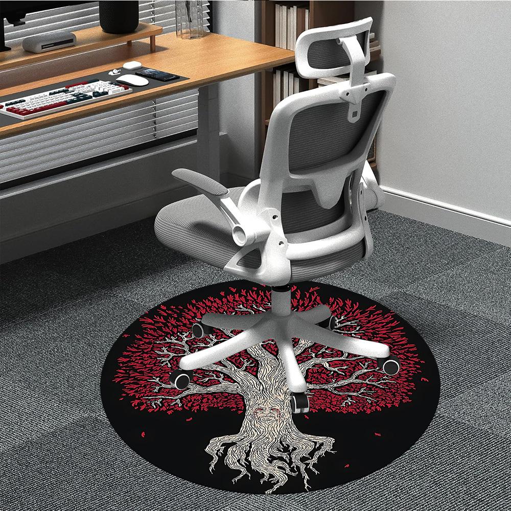1pc Tree Spirit Office Round Area Rug, Under Office Chairs Bedroom Living Room Home Decor, Room Deco