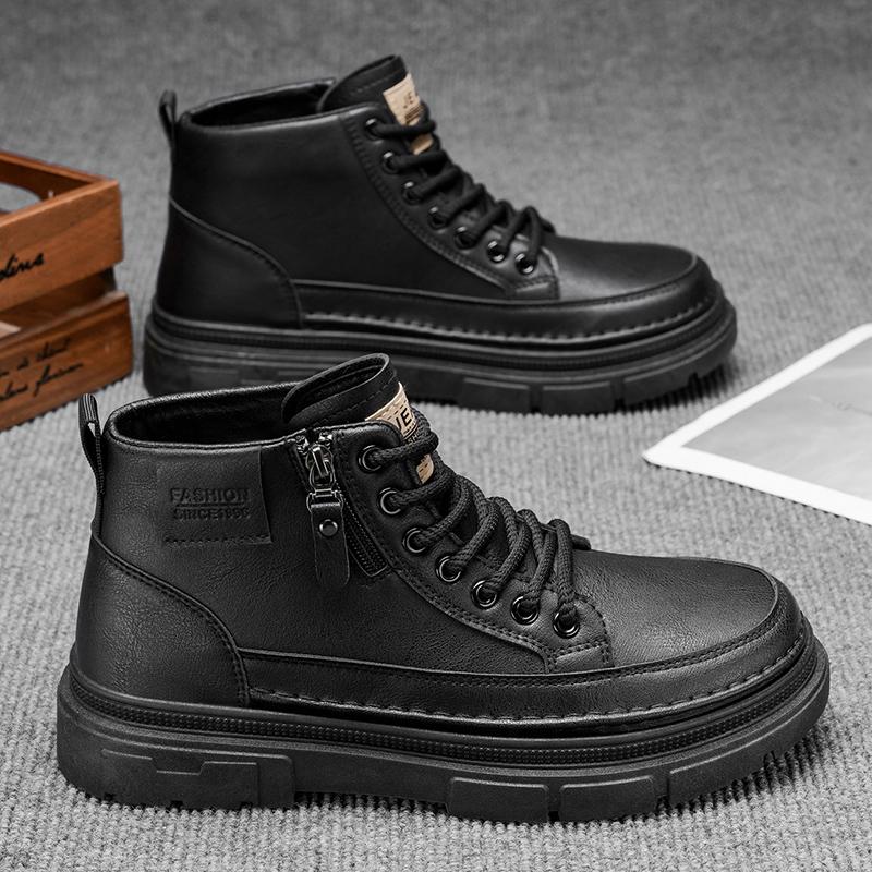 Новые модные осенние и зимние мужские высокие ботинки martin для студентов, трендовые рабочие туфли на мягкой подошве для мальчиков, кроссовки Martin с защитой труда