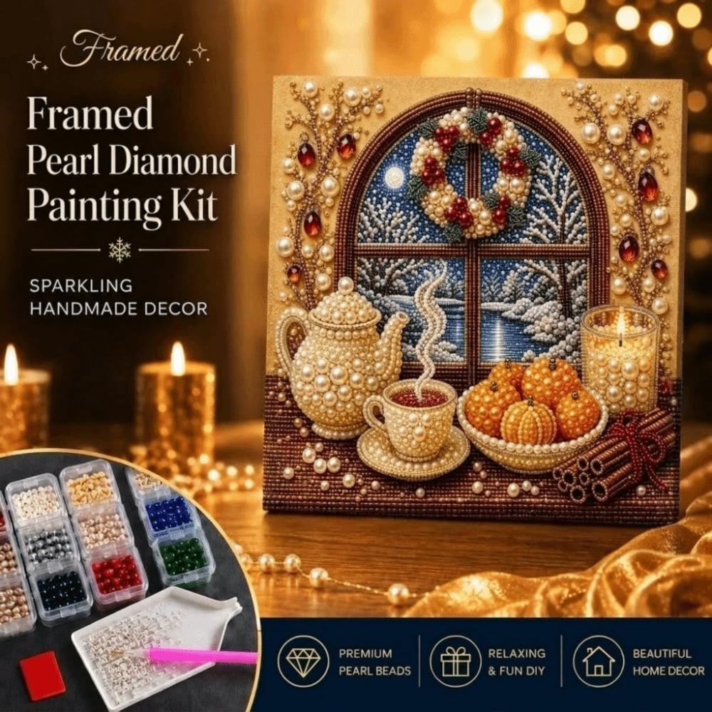 With Frame Christmas Painting Art Kit Gift Pearl Painting Set Christmas Decor Home Decoration