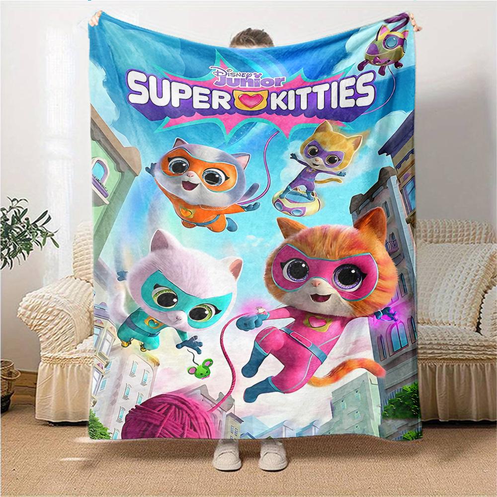 1Pc Super Kitties Adventure Blanket For Couch Bed Plush Cozy Fuzzy Blanket Super Soft Warm Blankets For Fall And Winter 0918265