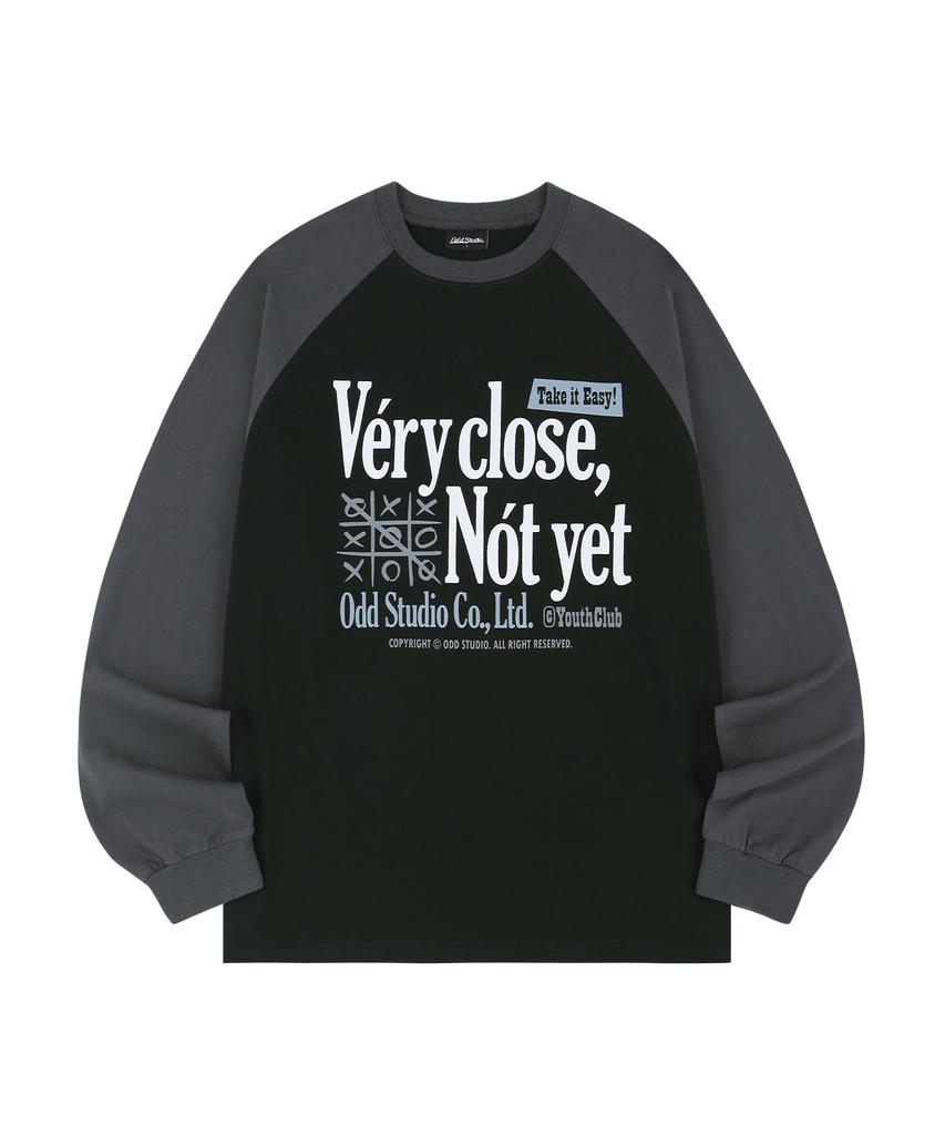 ODDSTUDIO Very Close Raglan Oversized Long Sleeve - Black/Charcoal