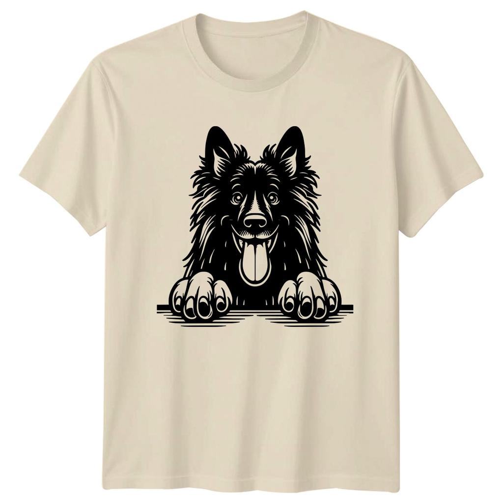 Happy Dog Peeking Dogs Animals Unisexs TShirt Unisexs Graphic Tee