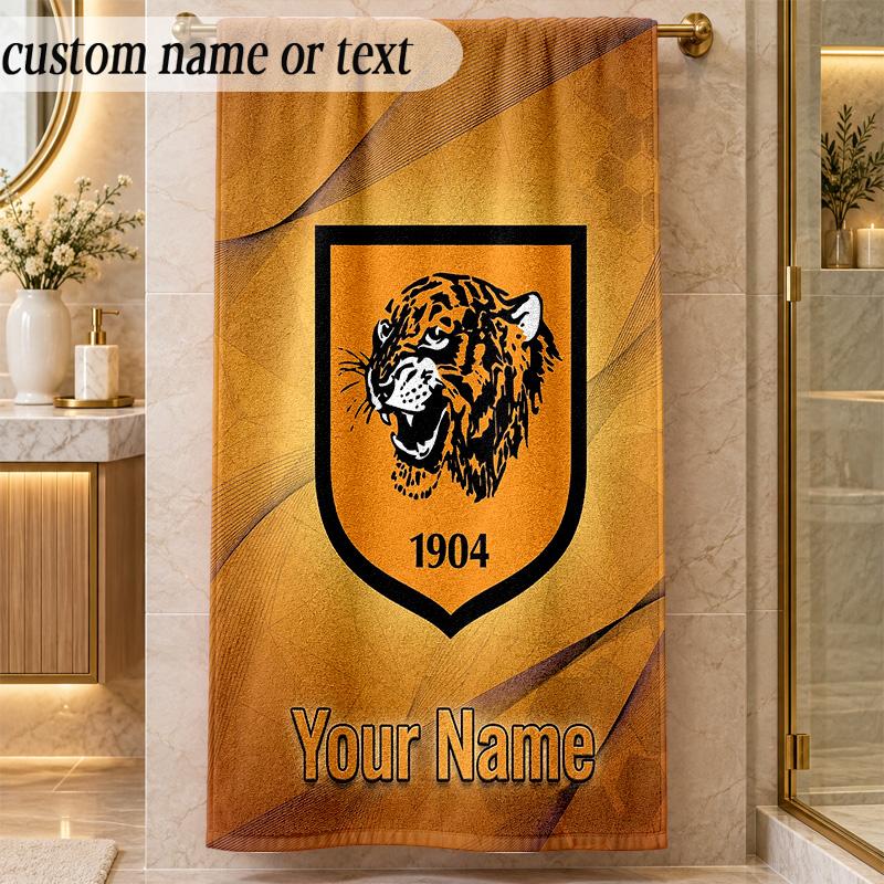 Beach TowelHull FC Custom Name Text Personalized Soft Towel for Beach Pool Indoor Home Decor Gift