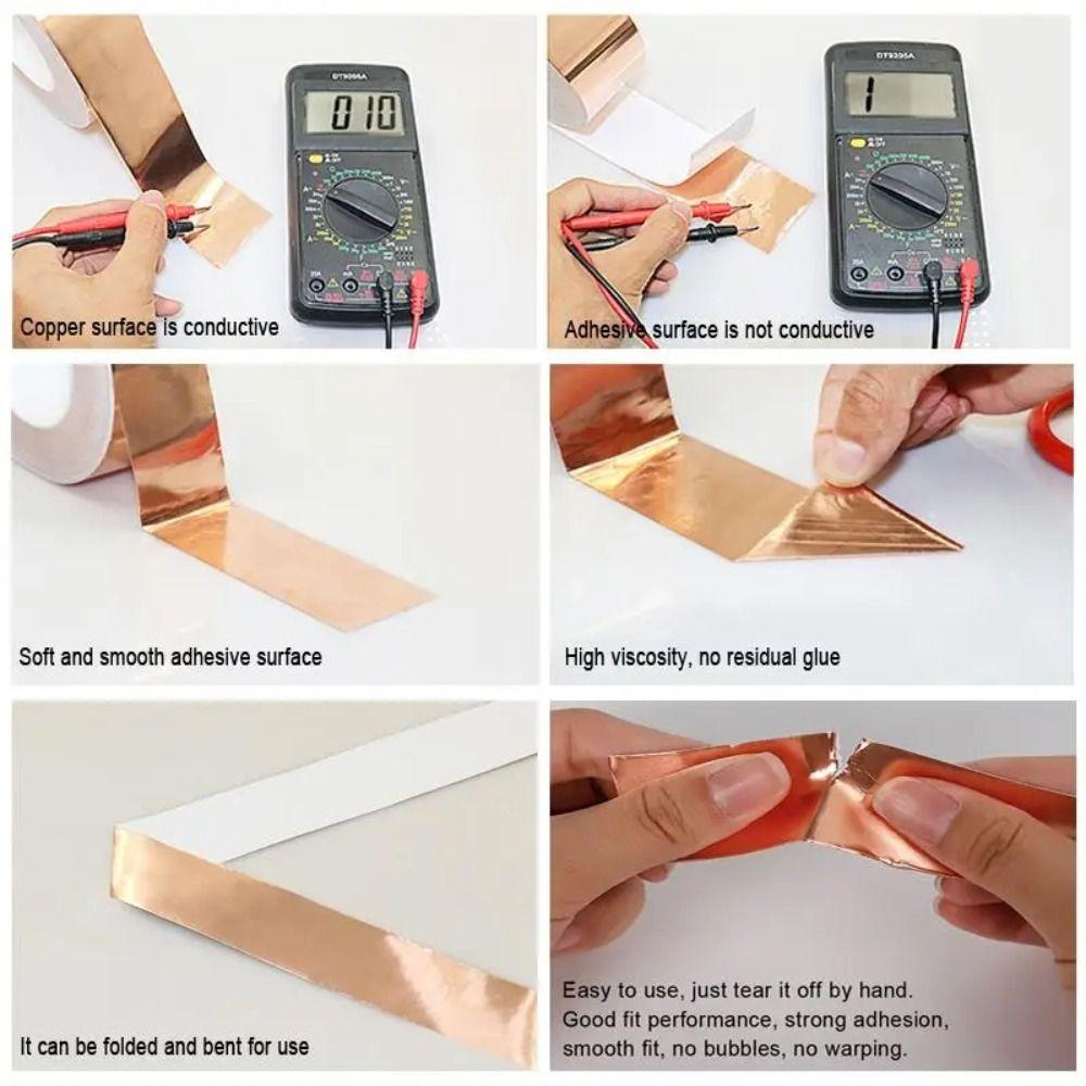 Толщина 0,05 мм DIY Медная фольга Лента Высокотемпературная стойкость Медная фольга Лента Мобильные телефоны