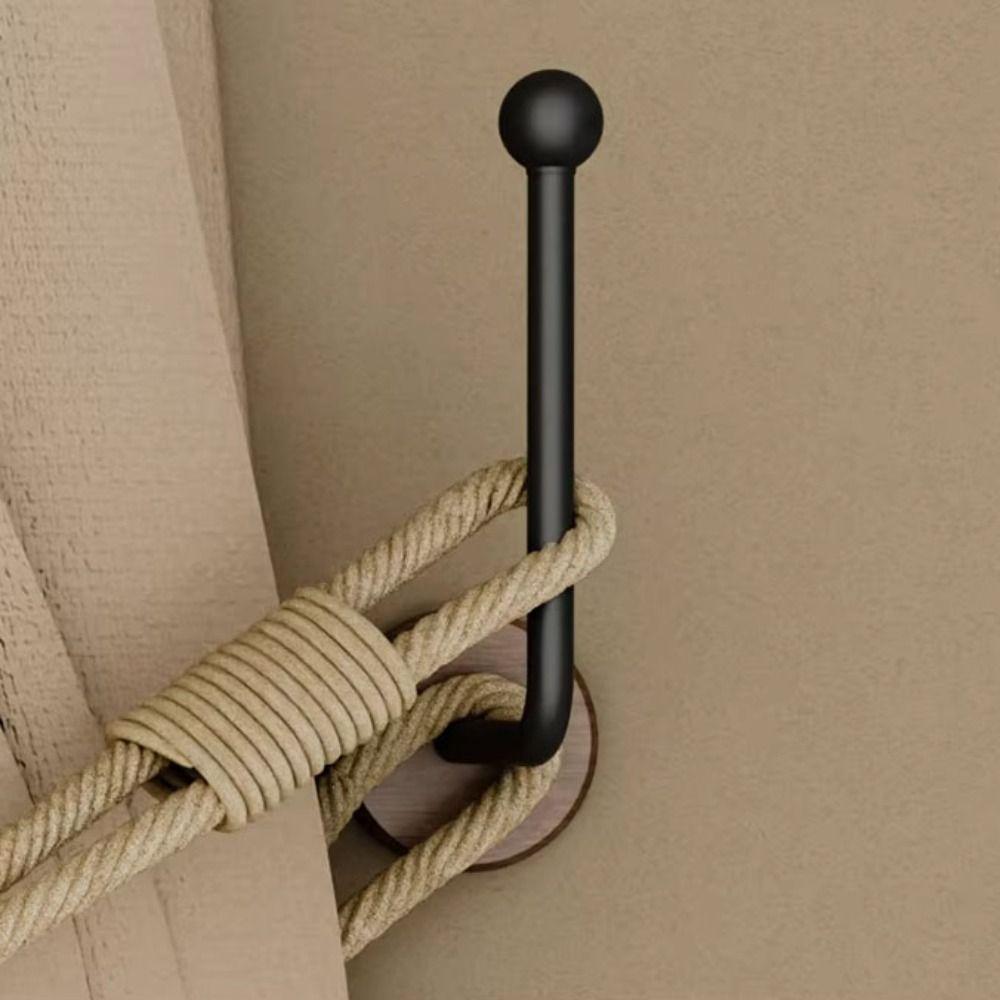 Log Decorative Hook Chinese Style Curtain Side Hook Durable Walnut Curtain Hook Living Room