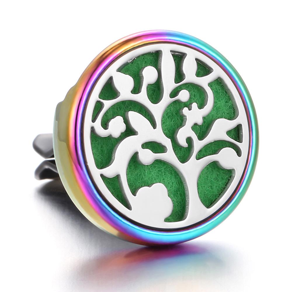 Stainless Steel Hollow Car Bracket Car Aromatherapy Trend Clip Life Tree Car Aromatherapy Clip Perfume Dispenser