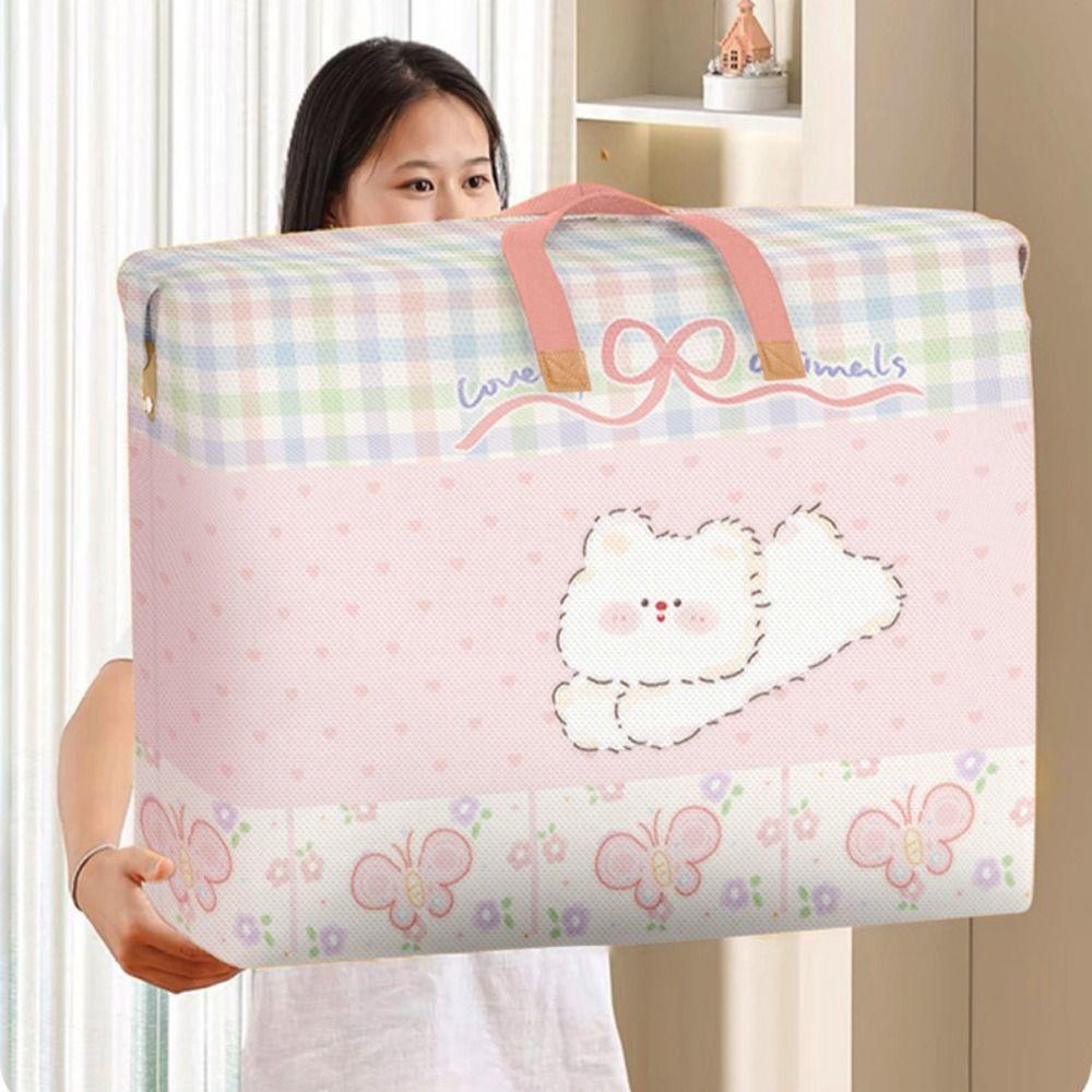 Non-woven Fabric Children Quilt Finishing Bag Cartoon Luggage Storage Bag Clothes Organizer Closet