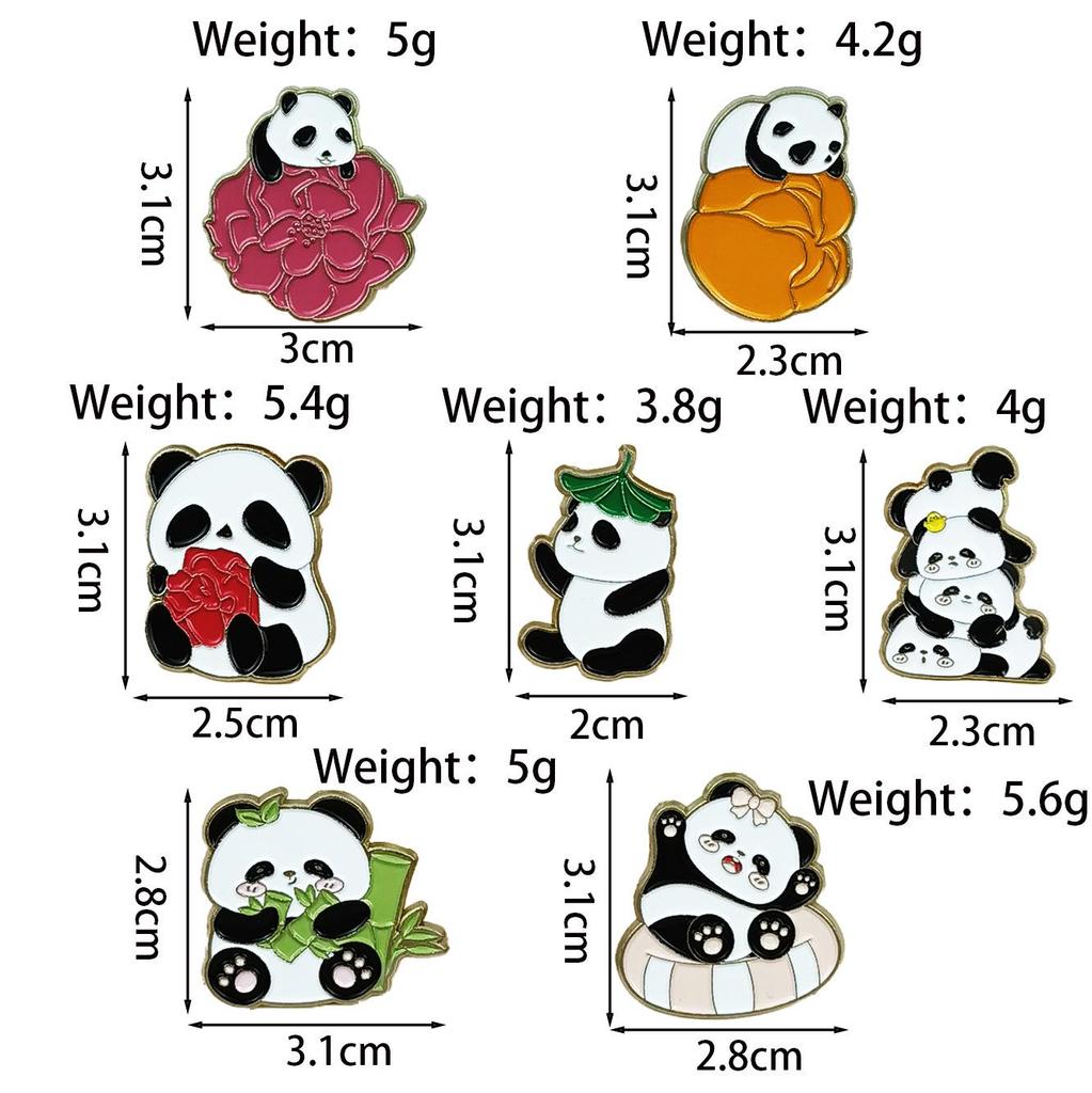 Panda Cartoon Brooch - Cute Metal Badge for Children's Bags & Clothing