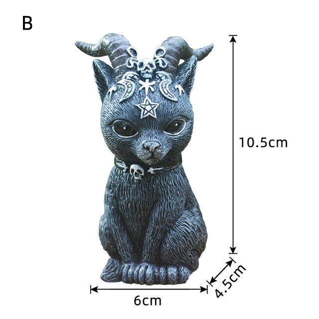 Хэллоуин Волшебная Черная Кошка Китти Скульптура Газон Гном Статуэтка Настольная Скульптура Статуя Ужаса Домашний Сад Декор Двора Праздник