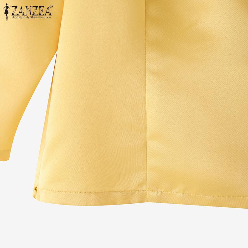 ZANZEA Women Casual Square Collar Summer 3/4 Sleeve Slim Blouse
