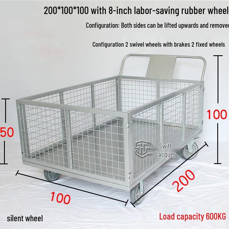 Heavy-Duty Folding Mesh Warehouse Cart