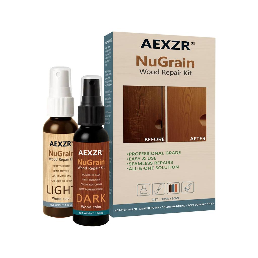 AMZ Wooden Floor Home Care Spray, Furniture Maintenance Polish with Rosin & Nano Silica, Daily Cleaning Protector for Wood Surface, Natural Look 1 Set