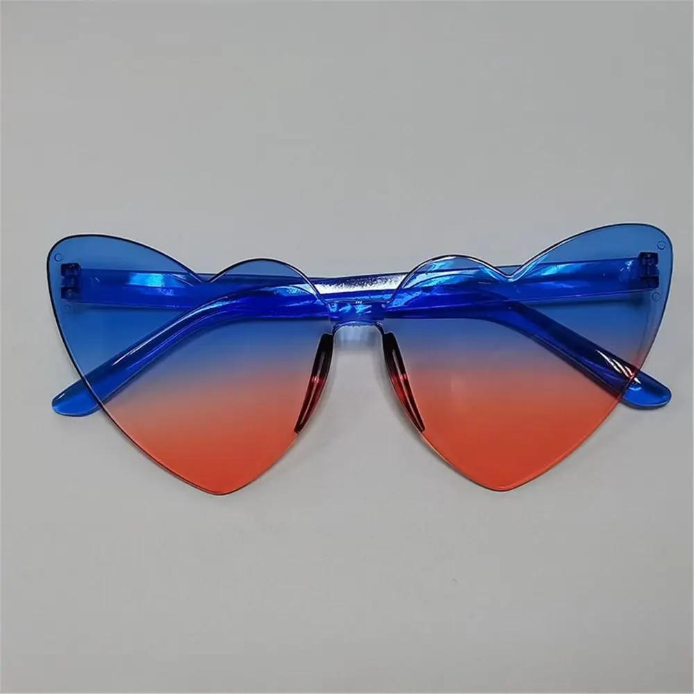 UV Protection Lightweight Comfortable Durable High Quality Multi Colored Lenses Female Male Sun Glasses Heart-shaped