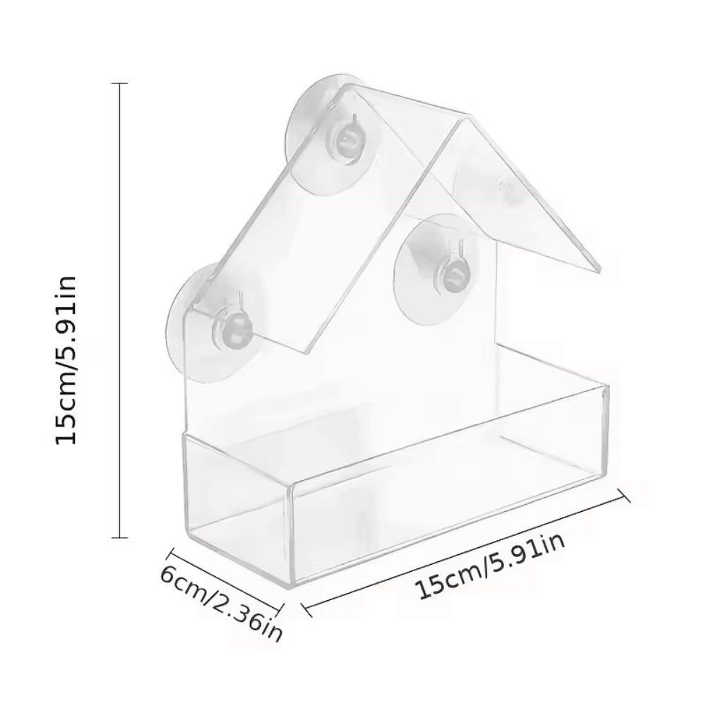 Reusable Tray Suction Cup Bird Feeder Window Type Squirrel Food Container Outdoor