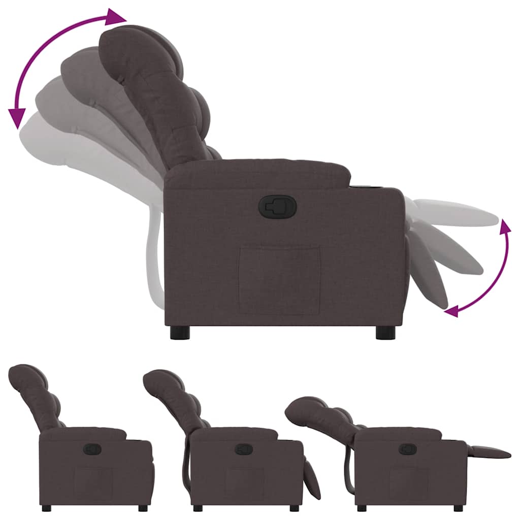 Relaxation Armchair Dark Brown Fabric