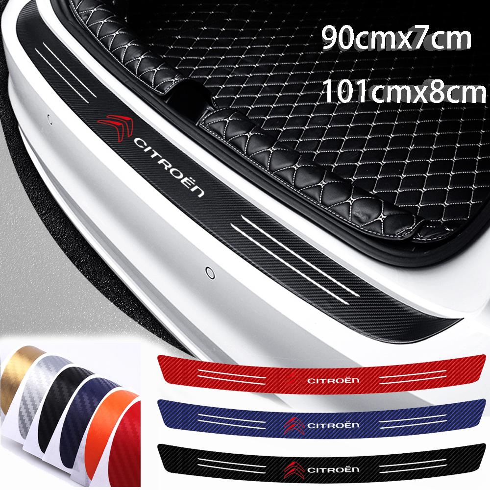 1pc Carbon Fiber Car Rear Bumper Load Edge Protector Sticker For Citroen C3 C5 C2 knobc4 picasso C1 berlingo VTS Car Accessories