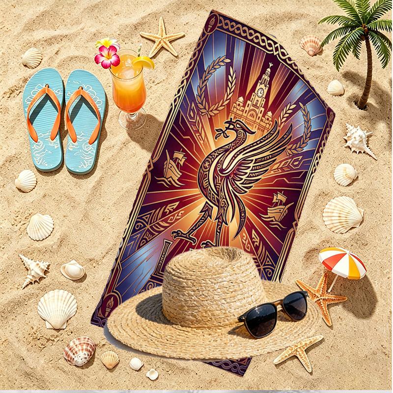 Liverpool Football Club Print Beach Towel, Versatile Lightweight Absorbent Beach Towel for Pool Surf Yoga Bathroom, Perfect Birthday Holiday Gift