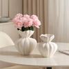 Ваза с лепестками во французском стиле, современная керамика, белый цветочный горшок, ретро-украшение для рабочего стола, украшение для цветочной композиции для дома