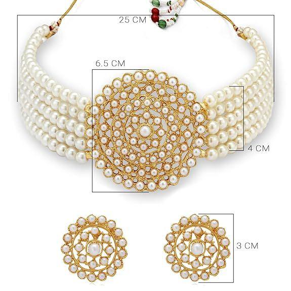 Очаровательный комплект ожерелья-чокера с позолоченным жемчугом для женщин