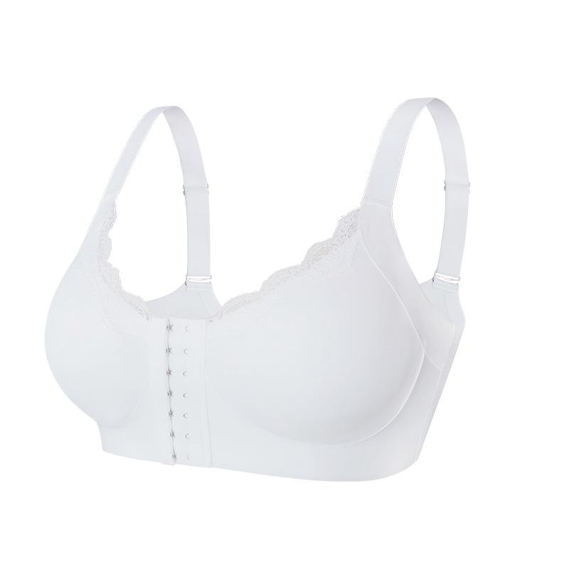 Plus Size Cross-Border Front Closure Sexy Lace Bra - Anti-Sagging, Side Support, Seamless Fit for a Slimmer Look