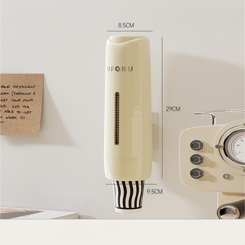 Household Disposable Cup Extractor, Wall-Mounted, Punch-Free, Dust-Proof Paper Cup Holder, Water Dispenser Cup Extractor
