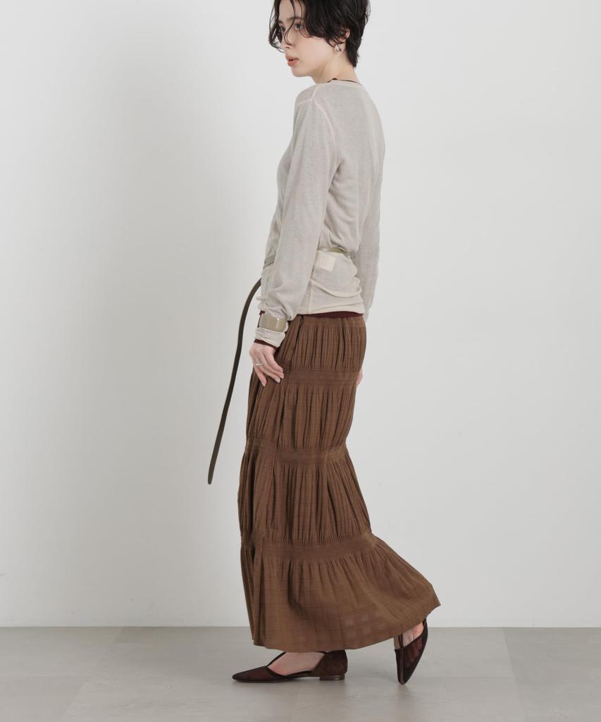 Shirred Pleated Skirt F 050 Brown [Nano Universe] (Set-up available) Women's 669-6230303