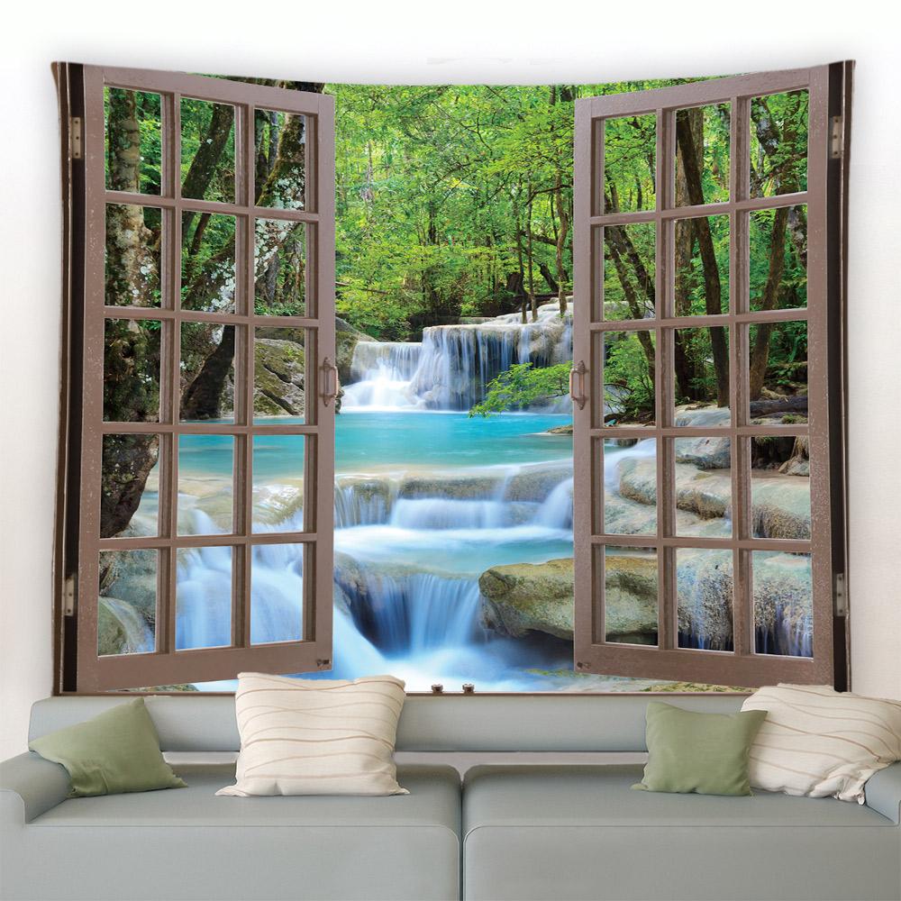 Фэнтези Грибы Цветы Растения Деревья Природный Пейзаж Настенный Гобелен Гостиная Спальня Украшения Тропический Лес Гобелен