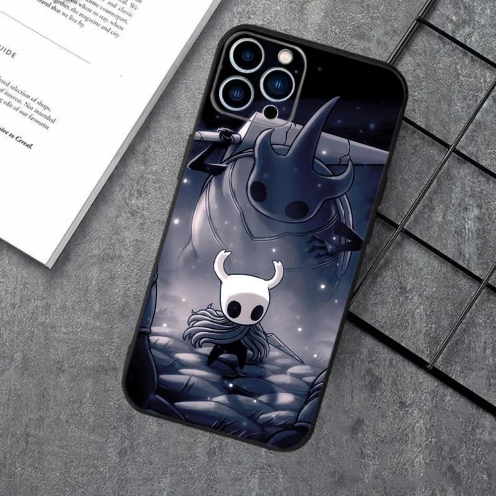 Чехол для телефона H-Hollow Knight для Apple iPhone 15,14,13,12,11,XS,XR,X,8,7,Pro,Max,Plus,mini Силиконовый Черный Чехол